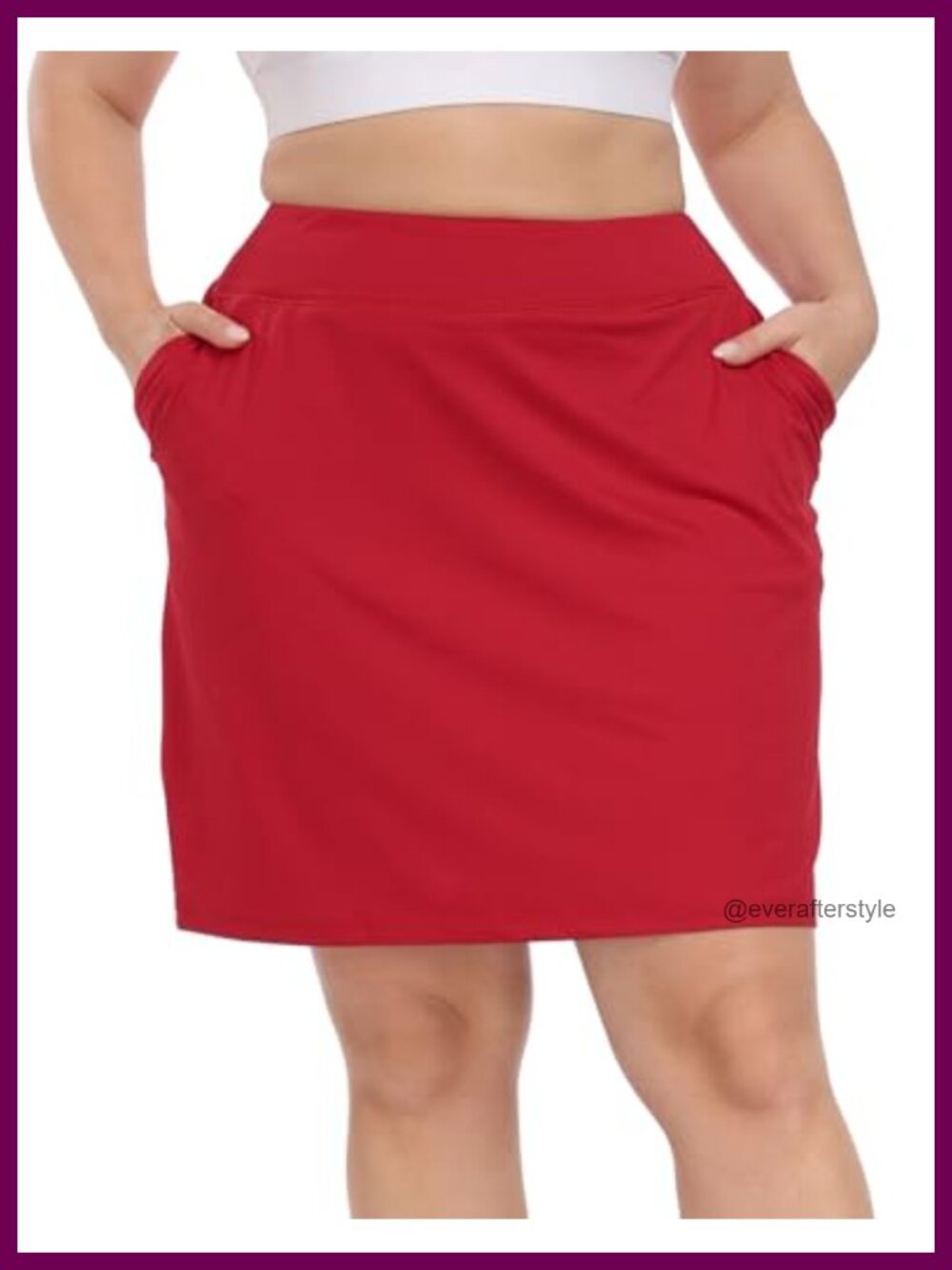 Plus Size Athletic Skort Tennis Skirt with Bike Shorts & Pockets